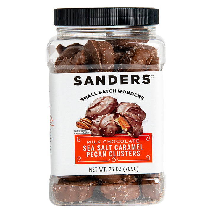 Sanders Milk Chocolate Sea Salt Caramel Pecan Clusters Tub