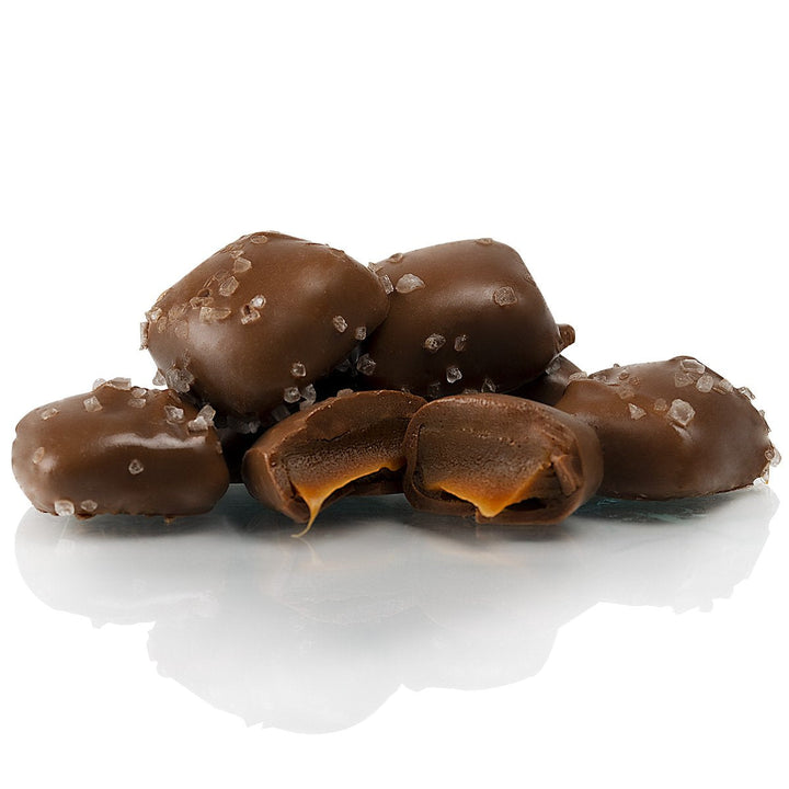 Milk Chocolate Sea Salt Caramels Mini Bites group - product carousel image