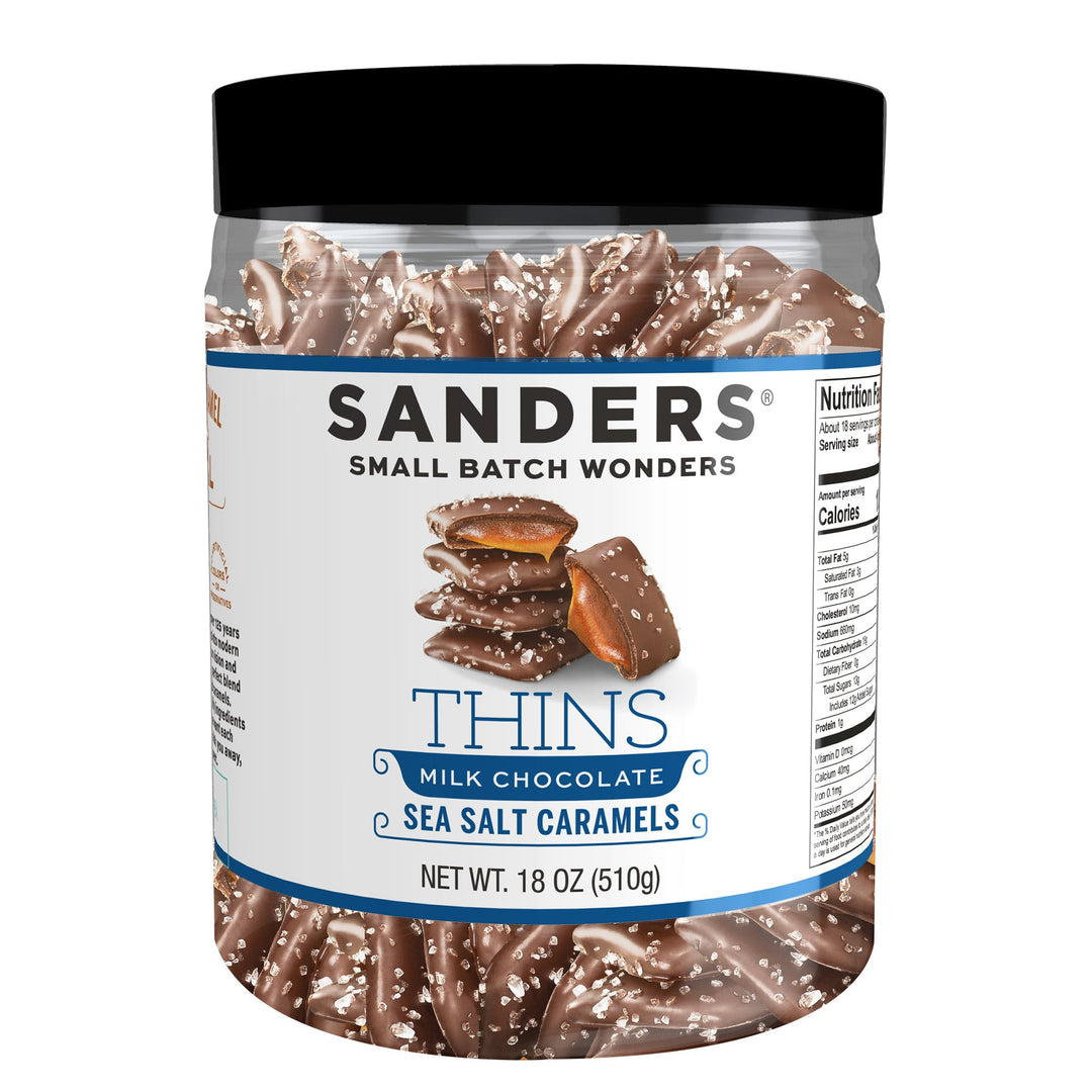 Sanders Milk Chocolate Sea Salt Caramel Thins Tub